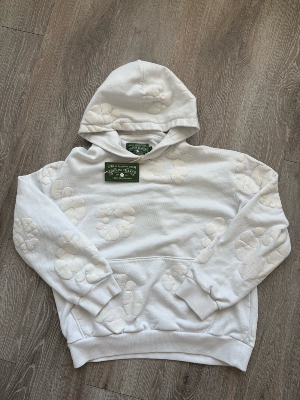 Denim Tears ‘White’ Mono Cotton Wreath Sweatshirt